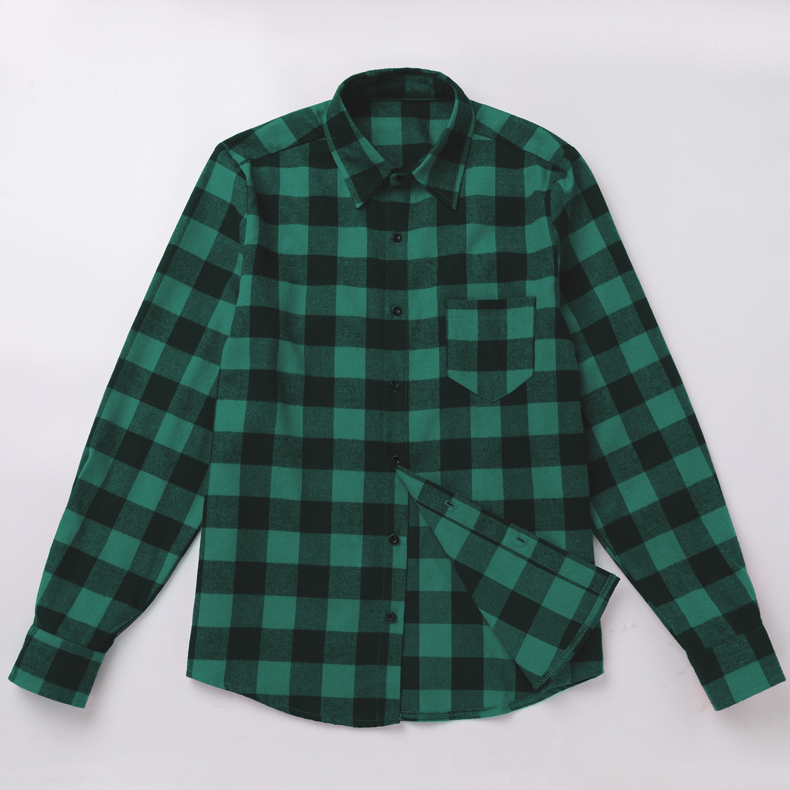 FYMNSI Christmas Matching Family Outfits Mommy and Me Green Plaid Dresses Father Son Button Down Shirts Xmas Photoshoot Set (Men XL)