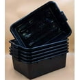 thumbnail image 2 of 6 PACK 20" x 15" x 7" Black Polypropylene Bus Plastic Restaurant Dishwasher Tub Stackable w/Handles, 20" x 15" x 7" Durable Plastic Dish Box for Kitchens, Bars, Catering, 2 of 4