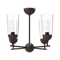CH542324MBWT-Alora Lighting-Emil - 4 Light Chandelier-14.88 Inches Tall and 25 Inches Wide-Matte Black/Walnut Finish