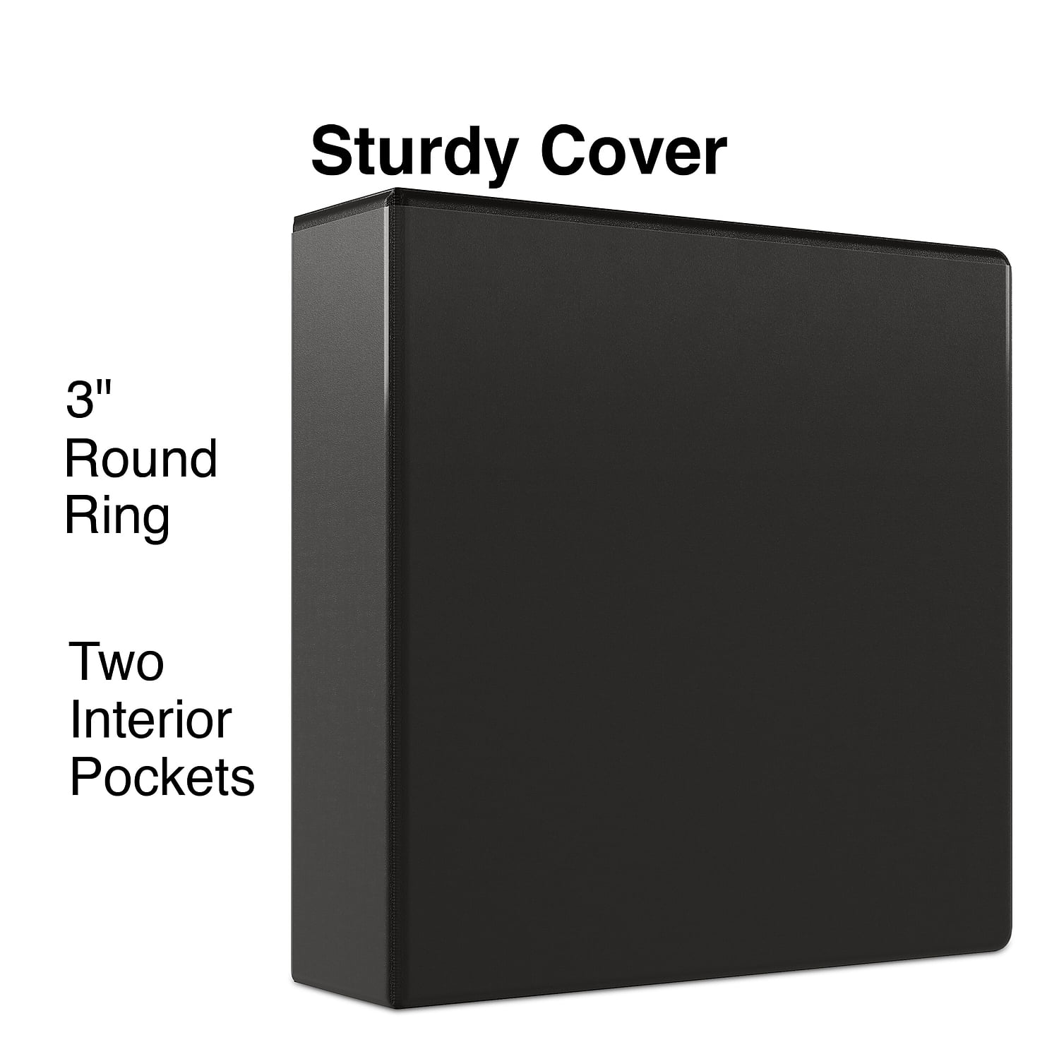 Staples 3' Simply View Binder with Round Rings Black 374809