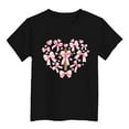 thumbnail image 4 of Summer Tops Summer Child Girls Short Sleeve Round Neck Casual T Shirt with Bow Print Breathable Comfort Baby Girl Summer Clothes Black 6 Years-7 Years, 4 of 4