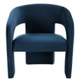 thumbnail image 2 of SAFAVIEH Couture Roseanna Modern Velvet Solid Accent Chair, Navy, 2 of 7