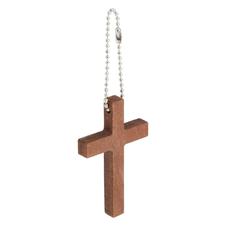 50 Pack Bulk Small Cross Set for Crafts, Wooden Cross Charms for