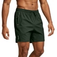 thumbnail image 6 of Nestiefly Men's Athletic Shorts Quick Dry Lightweight Linerless Gym Workout Hiking Shorts with Zipper Pockets Army Green L, 6 of 6