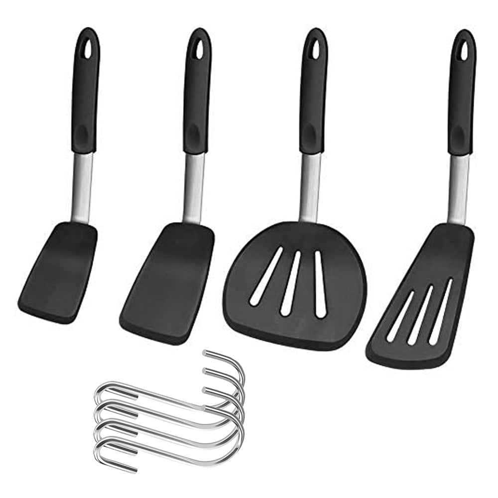 Silicone Pancake Spatula Turner with Lengthened Handle, Heat Resistant  Cooking Spatulas for Nonstick…See more Silicone Pancake Spatula Turner with