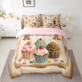 thumbnail image 2 of Homewish Christmas Cake Dessert Bedding Comforter Set 7-Piece for Kids, Cute Gingerbread Man King Bedding Sets, Happy New Year Reversible Bed Sheets, Super Cozy Room Decor, 2 of 7