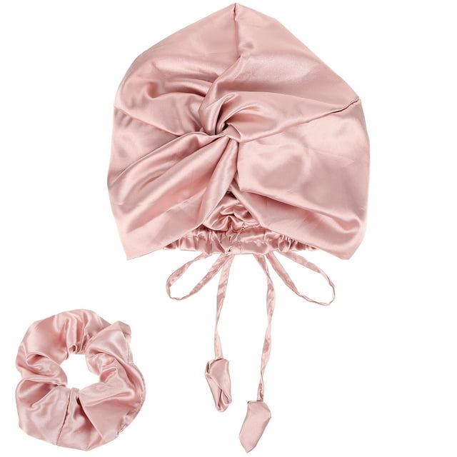 1 juego de gorro para dormir para mujer, turbante retorcido, gorro para dormir de moda con lazo para el pelo.