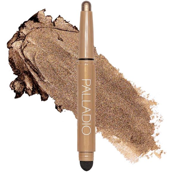 Palladio Barra de sombra de ojos impermeable con esponja mezcladora, aplicación duradera y sin esfue