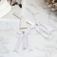 thumbnail image 3 of Juego de Cuchillo y servidor para pastel de bodas Macarena Pala de pastel plateada, 3 of 8