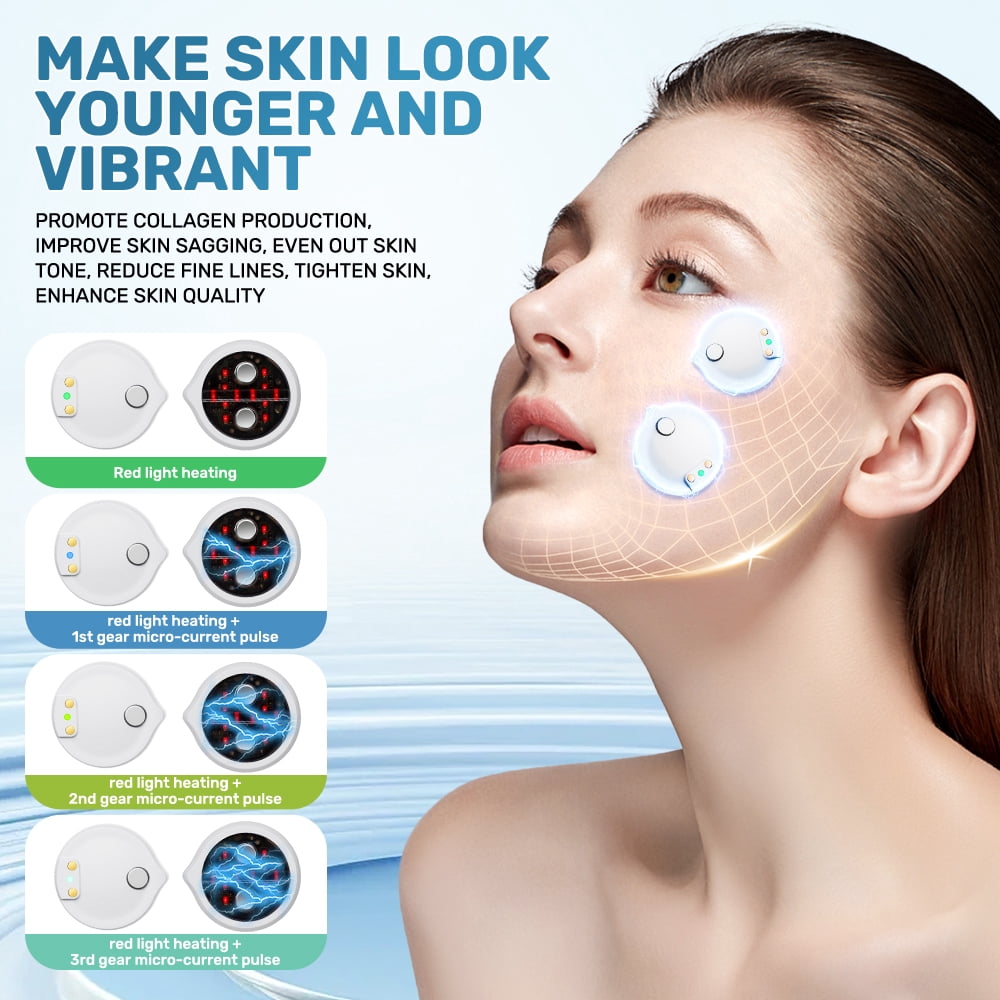 Facial Beauty Massager with Red Light Therapy & EMS Microcurrent, Portable Face Beauty Device for Skin Firming, Smoothing & Fine Lines Reduction