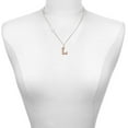 thumbnail image 2 of Delight Jewelry Rose Gold-tone Crystal Initial - L - Silvertone Class of 2026 Delicate Bar Necklace, 18.75", 2 of 4