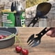 thumbnail image 1 of Abrebotellas Llave de cuchara de tenedor Spork de acero inoxidable multifuncional para picnic (negro), 1 of 4