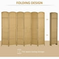 thumbnail image 6 of Kadyn Privacy Screens and Panels, Folding Room Divider Screen 6 Panel 5.6' Tall Privacy Screen Freestanding Room Partition, Nature Wood, 6 of 7