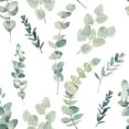 thumbnail image 3 of MuralsPrint&nbsp;Watercolor Eucalyptus Peel and Stick Wallpaper, Green and White Removable Wallpaper,&nbsp;10' L x 24'' W, 3 of 7