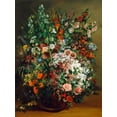 thumbnail image 2 of Courbet, Gustave 25x32 White Modern Wood Framed Museum Art Print Titled - Bouquet of flowers in a vase, 2 of 4
