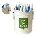 thumbnail image 4 of Pen Holder Metal Large Capacity Cute Practical Office Desk Pencil Holder for Study Classroom White Free Size, 4 of 12