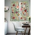 thumbnail image 5 of Sheer Curtains 63 Inches Long, Sage Green Floral Light Filtering Window Curtains for Living Room/Bedroom, Spring Flowers Leaves Farmhouse Rod Pocket Voile Sheer Curtain Drapes, 52"W x 63"L, 2 Panels, 5 of 8