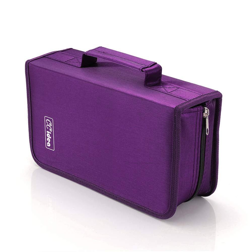 Storage,Holder,Booklet by Rekukos（Purple） 128 Capacity CD/DVD case Wallet 