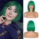 thumbnail image 2 of Fiesta de cosplay de mujer, fibra sintética Kanekalon, bob corto recto verde oscuro, 2 of 5