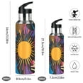 thumbnail image 2 of Yayeee 33oz Insulated Water Bottle Double Wall Stainless Steel with Flip Straw Lid, Futuristic Circles, 2 of 7