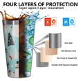thumbnail image 3 of 16oz Tumblers Blue Christmas Santa and Snowman Pattern Stainless Steel Vacuum Insulated Double Wall Travel Tumbler Cups Mug with Lid and Straw,Cleaning Brush for Coffee,Tea, 3 of 4