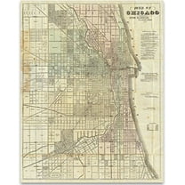 Lone Star Art Map of Chicago 1857 Art Print - 11x14 Unframed Print - Perfect Vintage Home Decor