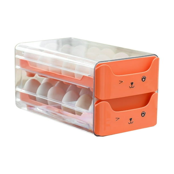 Caja De Almacenamiento De Huevos, Cajón Transparente De Doble Capa Para Huevos Para Refrigerador