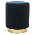 thumbnail image 2 of SAFAVIEH Couture Elsworth Modern Glam Velvet Ottoman with Brass Base, Navy, 2 of 5