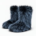 thumbnail image 4 of Women's Y2K Fluffy Faux Fur Knee Boots, Winter Warm Plush Snow Boots, Stylish Outdoor Cold Weather Boots, 4 of 7