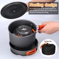 thumbnail image 4 of Riwcyla Camping Hiking Cookware Set Portable Picnic Cookware Kit Aluminum Alloy Pot Frying Pan Kettle Cups Set Travel Cooking Accessory, 4 of 6