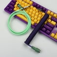 thumbnail image 3 of GX16 USB to Type C Long Aviator Coiled Braided Cable Retractable for Mechanical Keyboards, 3 of 5