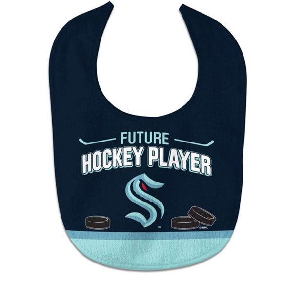 Wraft 9960604401 Seattle Kraken Future Hockey Player Design All Pro Style Baby Bib