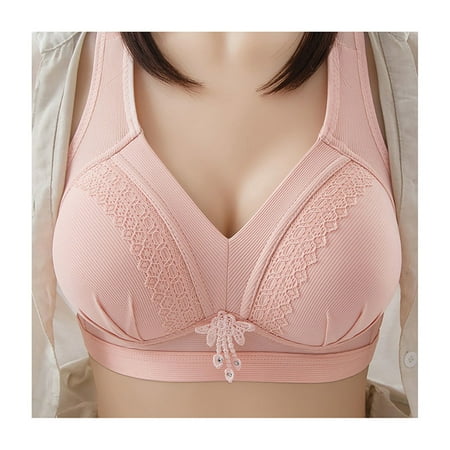 

Skin-Friendly Cotton Back Button Bra Wireless Underwear Super Thin Breathable