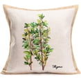thumbnail image 5 of Set of 4 Watercolor Style Wild Floral Throw Pillow Covers Vintage Green Herb Plant Farmhouse Decorative Throw Pillow Case Parsley Rosemary Thyme Cushion Cover for Home Sofa 18" x 18" (4pc Herb Floral), 5 of 6