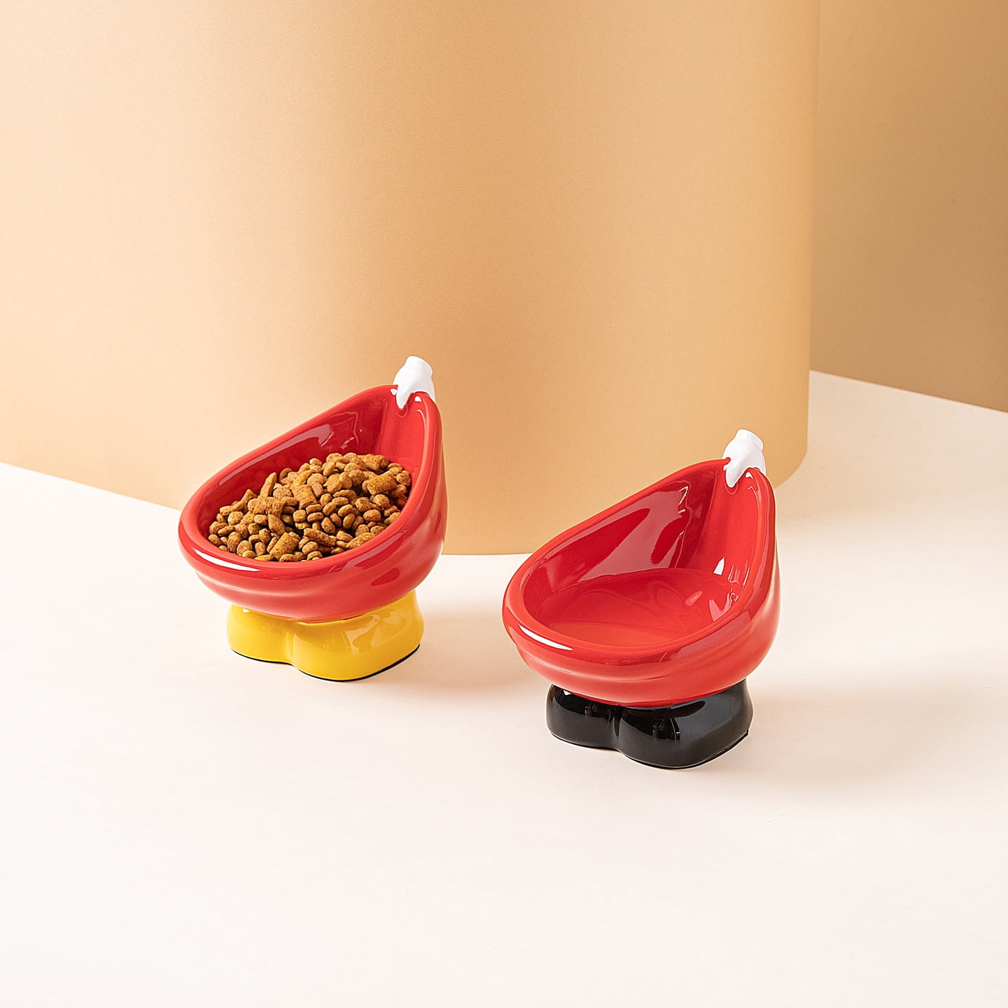 Elevated Ceramic Pet Bowl, Spine Friendly Raised Feeding Bowl, Stylish Food Basin for Cats and Dogs