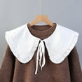 thumbnail image 4 of YooGuoGuo Cotton Fake Collar Detachable Dickey Collar Half Shirts Round Collar Blouse False Collar for Women Girls Outfits (Cotton White1), 4 of 7