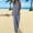 Blue, variant on Oplxuo Cotton Linen 2 Piece Outfits for Women Summer Sleeveless V Neck Tank Top Matching Wide Leg Pants Travel Lounge Sets