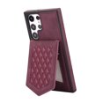 thumbnail image 3 of Dteck PU Leather Wallet Cover for Samsung Galaxy S23 Ultra 5G Crossbody Case with Credit Card Holder 6.8", Women Girl Zipper Purse Kickstand Hidden Mirror Cover, Wine Red, 3 of 7