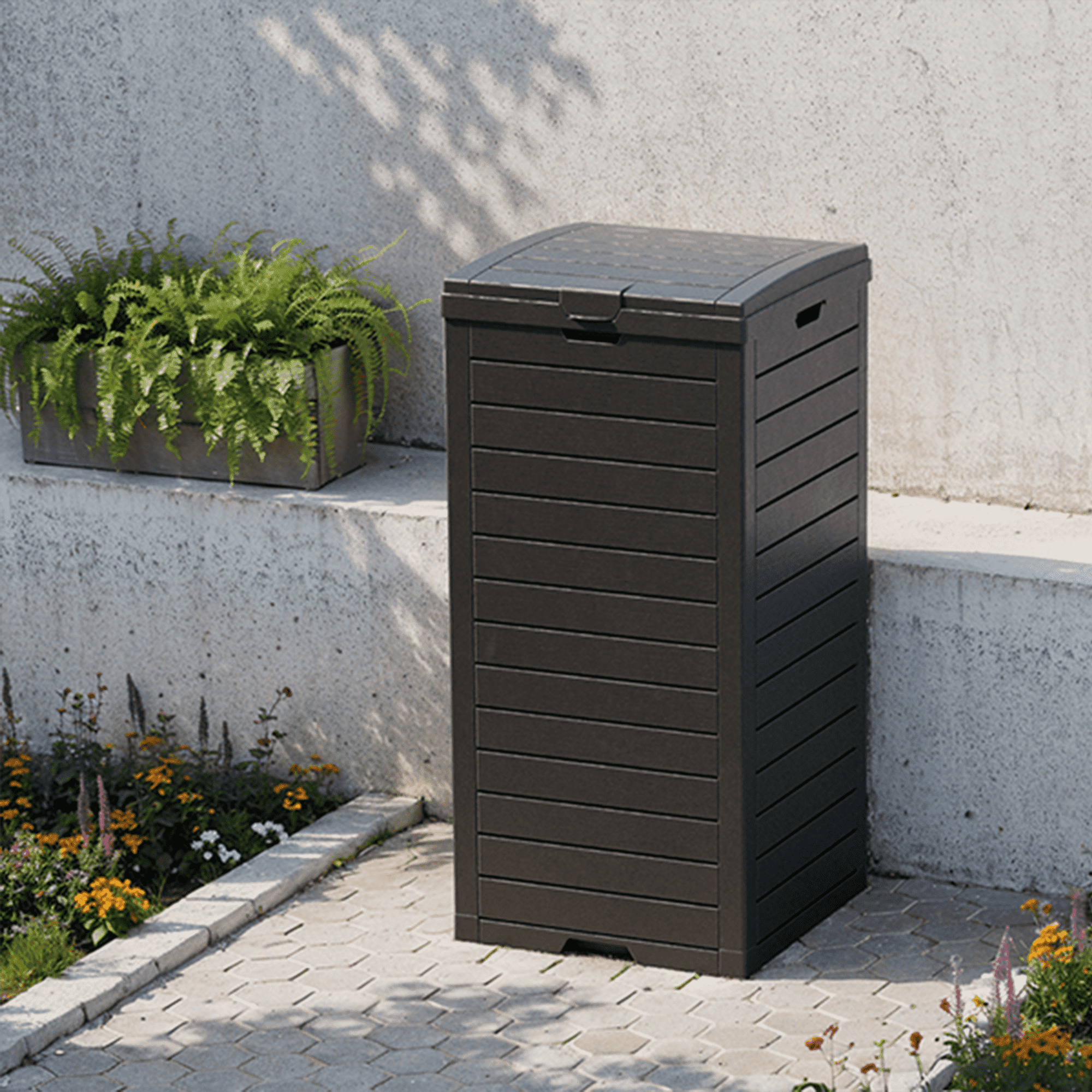 MAYEERTY 31 Gallon Outdoor Deck Box, Large Capacity Storage Box for Patio Furniture Cushions, Pillow with Wheels, Black