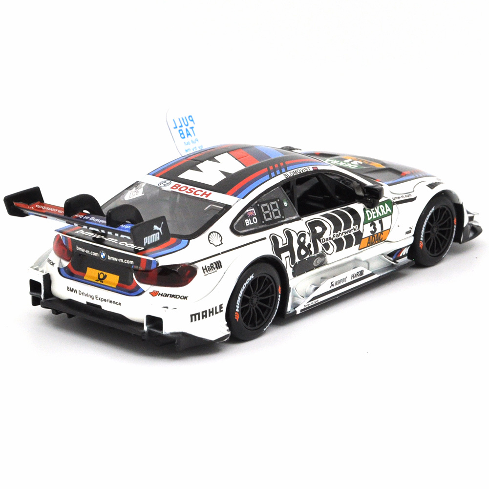 1: 32 Suitable for BMW M4 DTM Alloy Simulation Car Die Casting Model Dynamic Sound and Light Toy Series Collectibles Boy Birthday Gift