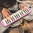thumbnail image 7 of Melodica 32 Key (Pink) Pianica Blow Piano Keyboard Harmonica Wind Instrument /w Portable Carrying Bag, 2 Long Tube Mouthpiece, 2 Trumpet Mouthpiece Kit for Beginners Kids Fun Music Gift, 7 of 7
