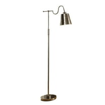 63 Inch Floor Lamp - Cone Metal Shade - Round Base - Silver Finish