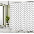 thumbnail image 5 of Ambesonne Abstract Shower Curtain, Zig Zag Chevron Motif, 69"Wx70"L, Pale Grey White, 5 of 5