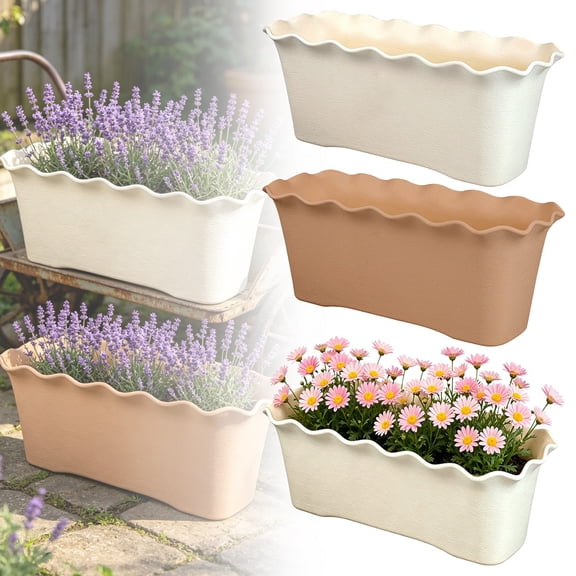 Oefntac Vegetable Planting Plastic Flowerpot Balcony Household Outdoor Long Green Trough Garden Planter Growing Container