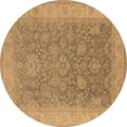 thumbnail image 1 of Ahgly Company Indoor Round Oriental Brown Traditional Area Rugs, 4' Round, 1 of 4