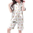 thumbnail image 2 of RTKFRFLM Girls Loungewear Oufits Set Bow Print Short Sleeve Loungewear Soft Nightwear Kids Casual Loungewear Oufits Loungewear,Size 10 Years-11 Years, 2 of 4
