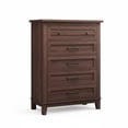 thumbnail image 1 of Commode Moderne Haute en Bois à 5 Tiroirs pour Chambre – Coffre Autoportant Vertical de 41,3 Pouces avec Grand Rangement, Organisateur de Garde-Robe – Parfait pour Chambre, Salon, Entrée – Brun Noyer, 1 of 7