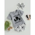 thumbnail image 3 of Coduop Baby Girls Summer Cowgirl Outfit Set Short Sleeve Top and Cattle Print Shorts 2Pcs Sets, 3 of 9