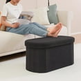 thumbnail image 6 of Ottoman with Storage for Living Room, Sherpa Folding Storage Ottoman Foot Rest, 30 Inches Collapsible Bedroom Bench, 6 of 7