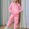 thumbnail image 5 of RTKFRFLM Kids Toddler Boys Girls Long Sleeve Solid Warm Hoodie Pullover Tops Pants Kids Outfits Sweat Suit Clothing Sets,Size 2-3 Years, 5 of 7